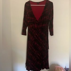Torrid Black and Red Faux Wrap Dress